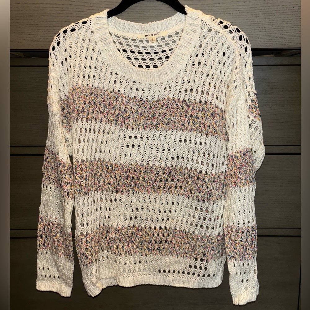 Francesca’s white and multicolor sweater - size XS